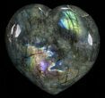 Flashy Polished Labradorite Heart #58849-1